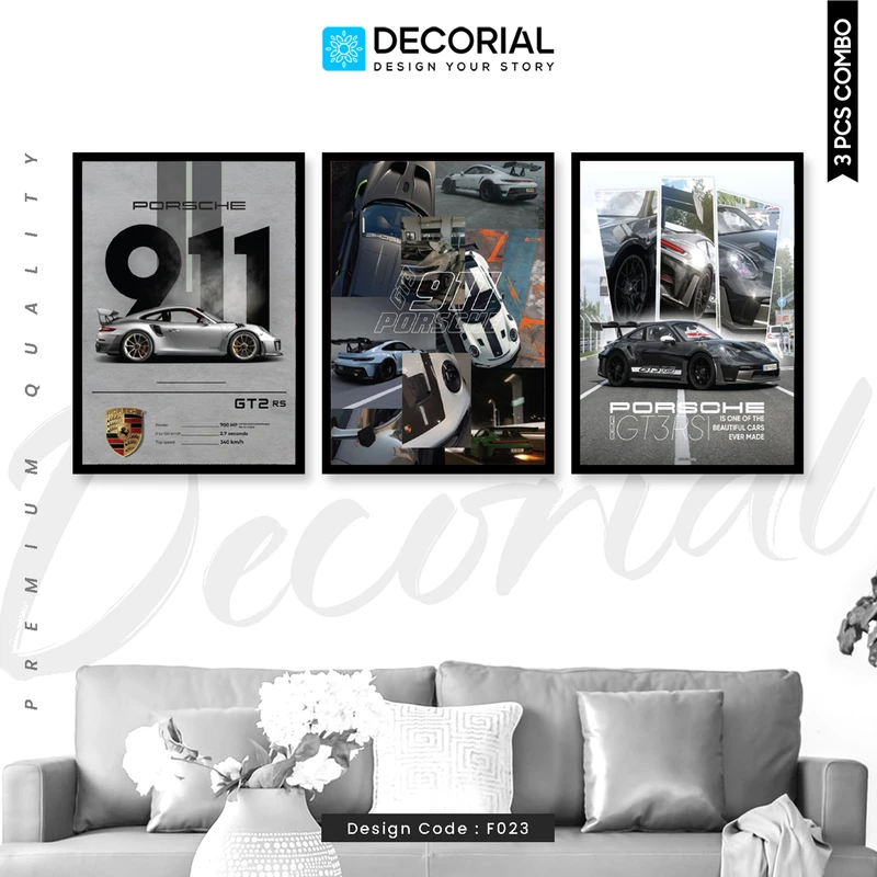 Car Wall Frame 3 Piece Combo - F023