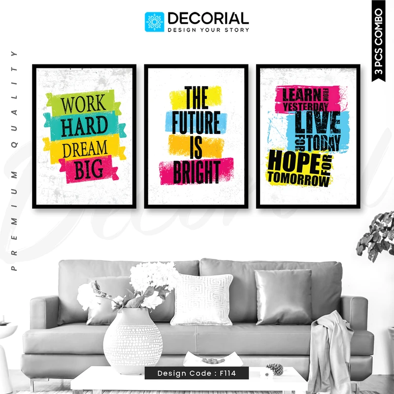 Quotes Wall Frame 3 Piece Combo - F114