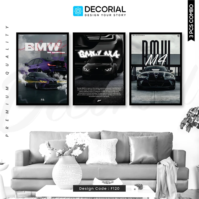 BMW Car Wall Frame 3 Piece Combo - F120