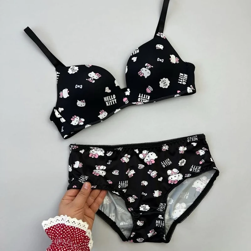 Premium Hello Kitty Cartoon Bra & Brief Sets Cute & Cozy Sexy Underwear - Image 2