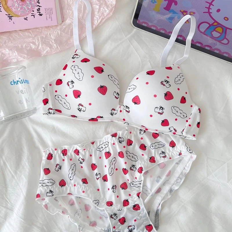 Premium Hello Kitty Cartoon Bra & Brief Sets Cute & Cozy Sexy Underwear - Image 4