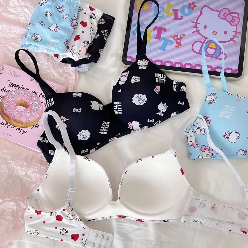 Premium Hello Kitty Cartoon Bra & Brief Sets Cute & Cozy Sexy Underwear - Image 6