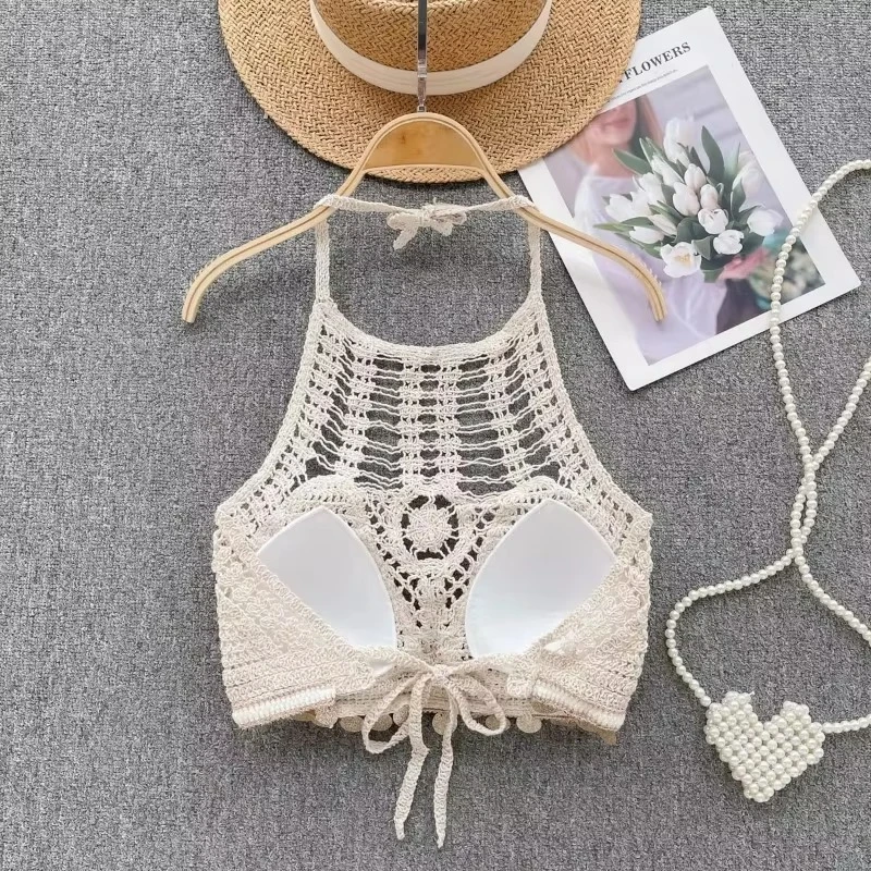 Embroidered Crochet Crop Top Bra || Free Size - Image 4