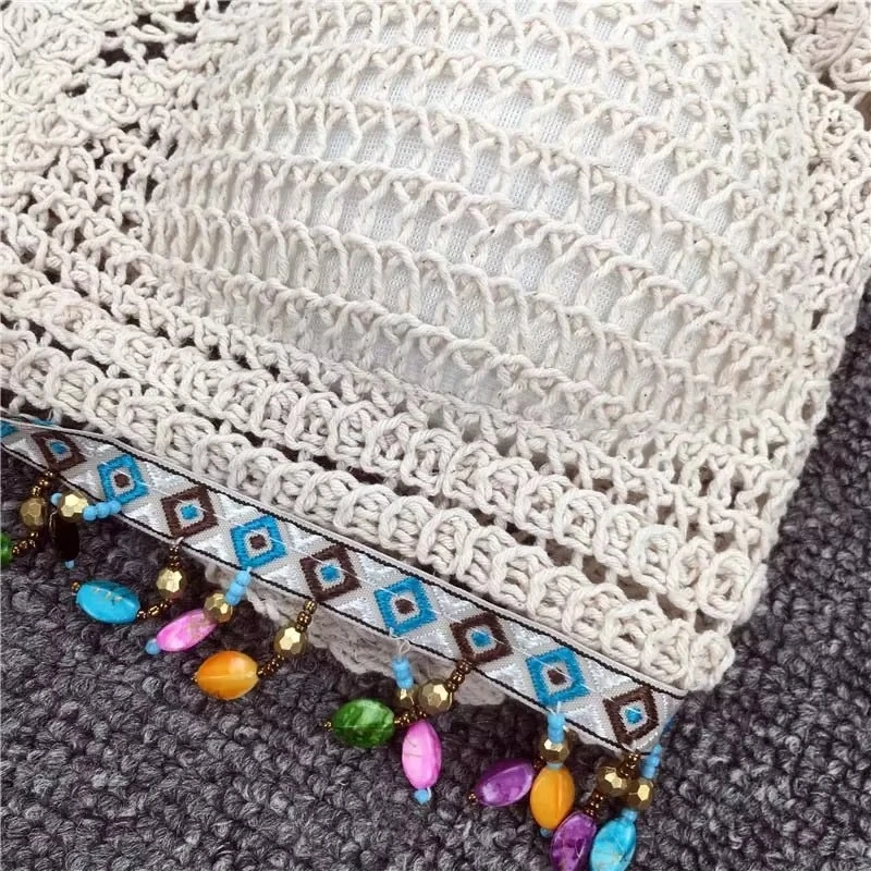 Embroidered Crochet Crop Top Bra || Free Size - Image 3