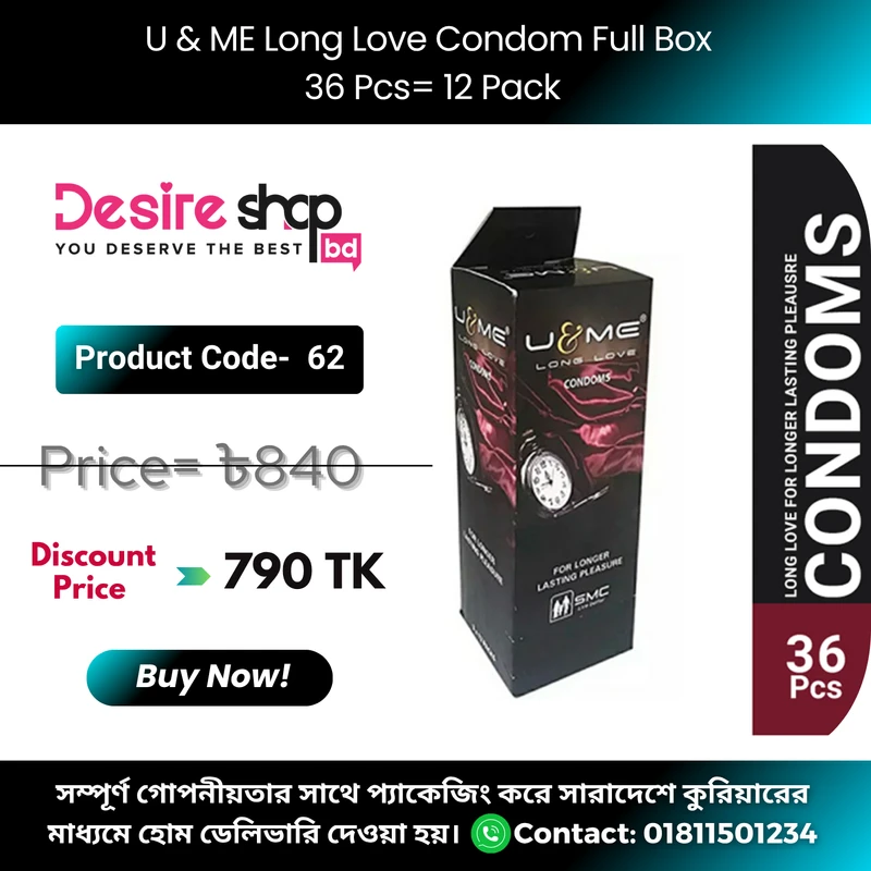 U & Me - Long Love Condom - Full Box - 3x12=36pcs