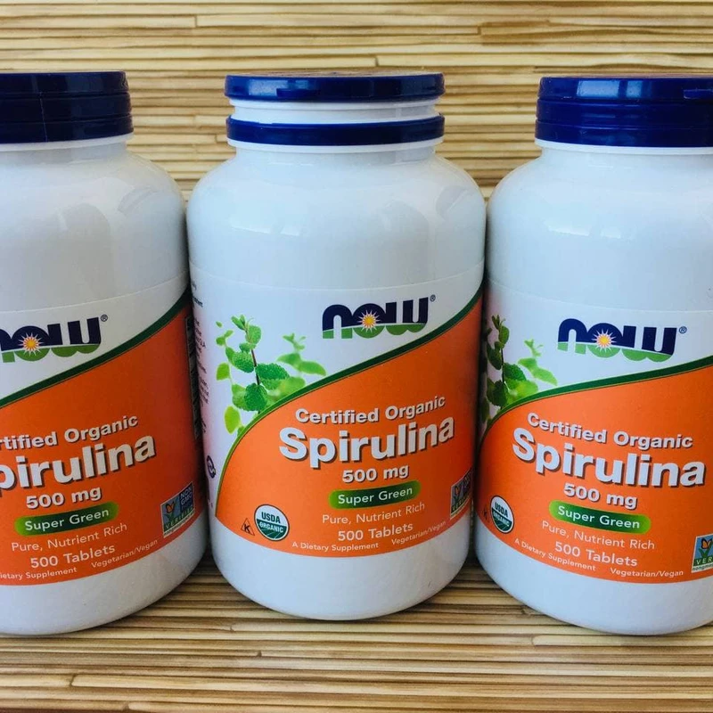 Now Certified Organic Spirulina (500 mg) – 200 tablets; Super Green, Nutrient-rich - Image 4