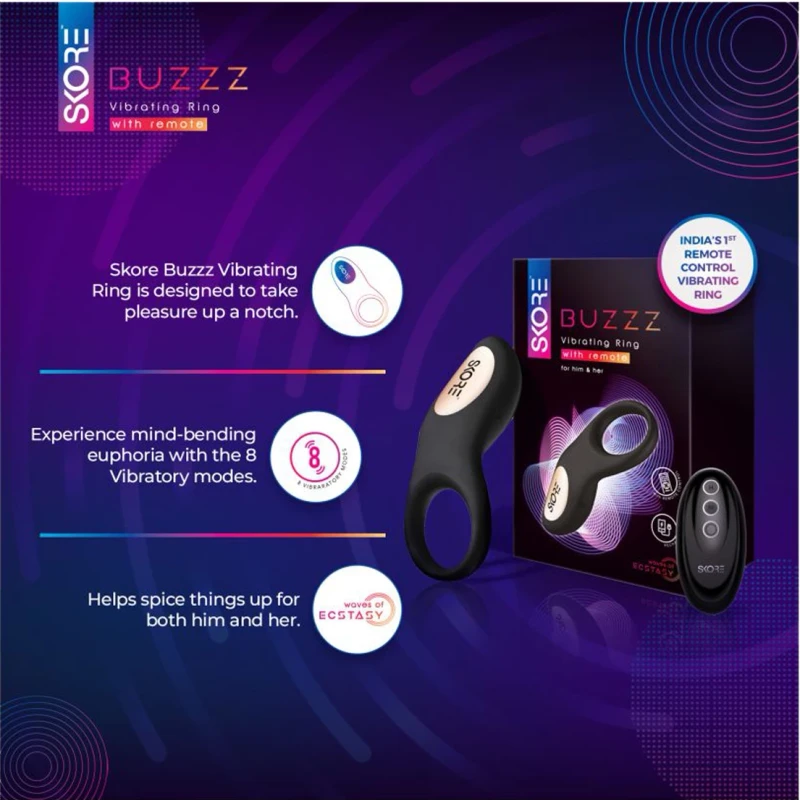 Skore Buzzz Vibrating ring With Remote Controlled For Him & Her - Image 4