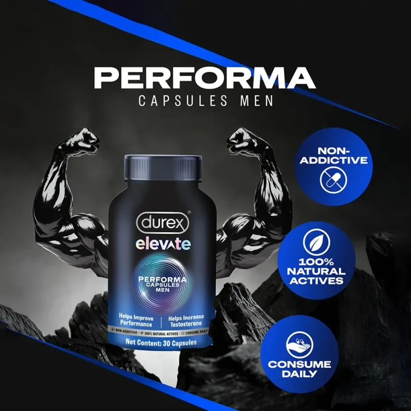 Durex Elevate Performa Capsules For Men (Shilajit+Ashwagandha) Helps Improve Performance - 30 Capsule - Image 4