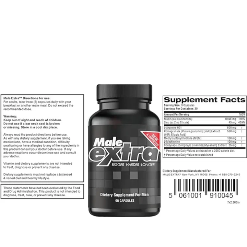 Male Extra Bigger Harder Longer Male Enhancement – 90 Capsules - Image 4