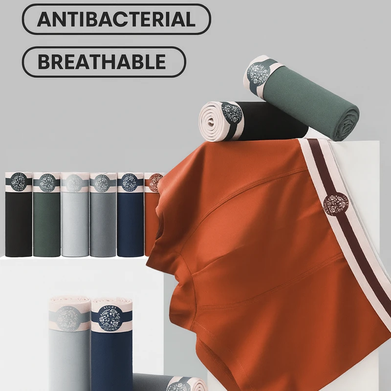 Antibacterial Pure Cotton Mid-Waist Boxers (Set of 4)