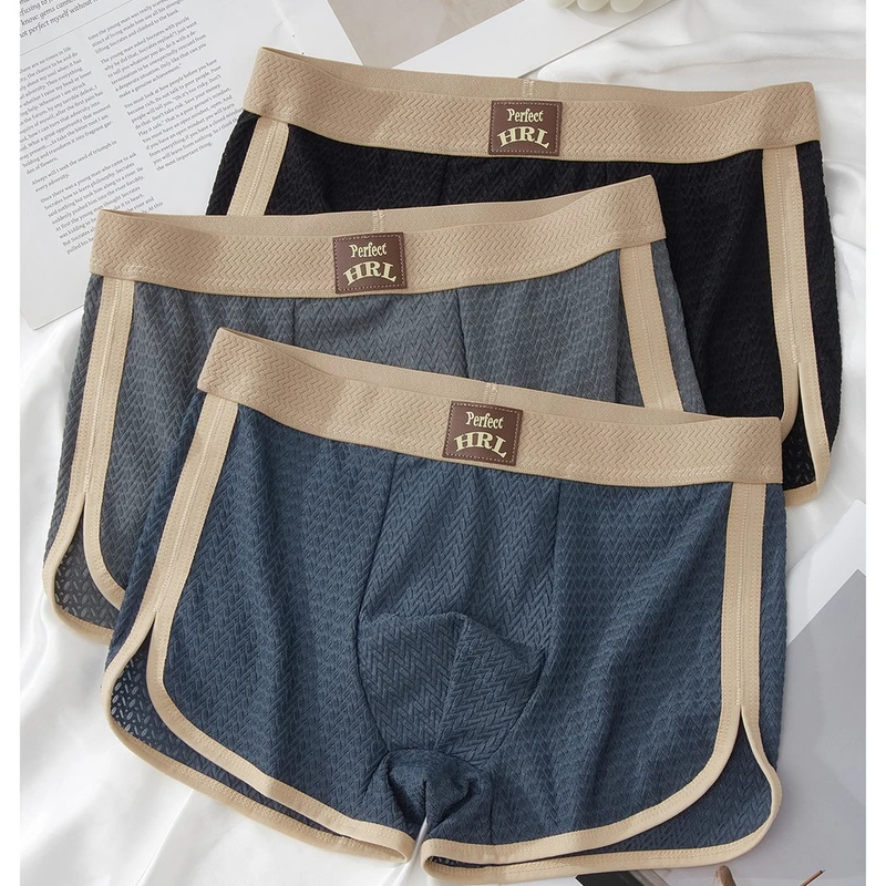 Premium Belted Solid Mesh Boxer Shorts (Set of 3) - Image 3