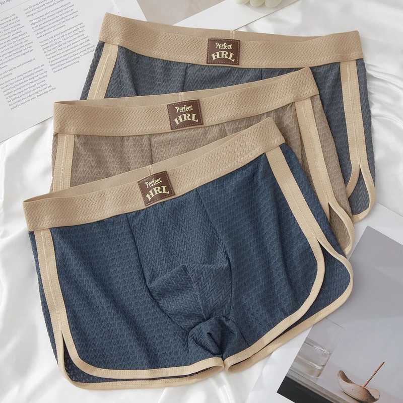 Premium Belted Solid Mesh Boxer Shorts (Set of 3) - Image 11