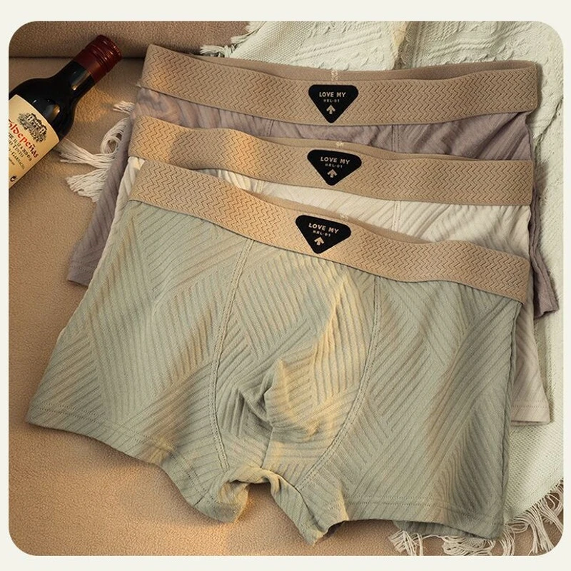 Trendy Elastic Waist Breathable Men’s Boxers (Set of 3) - Image 5