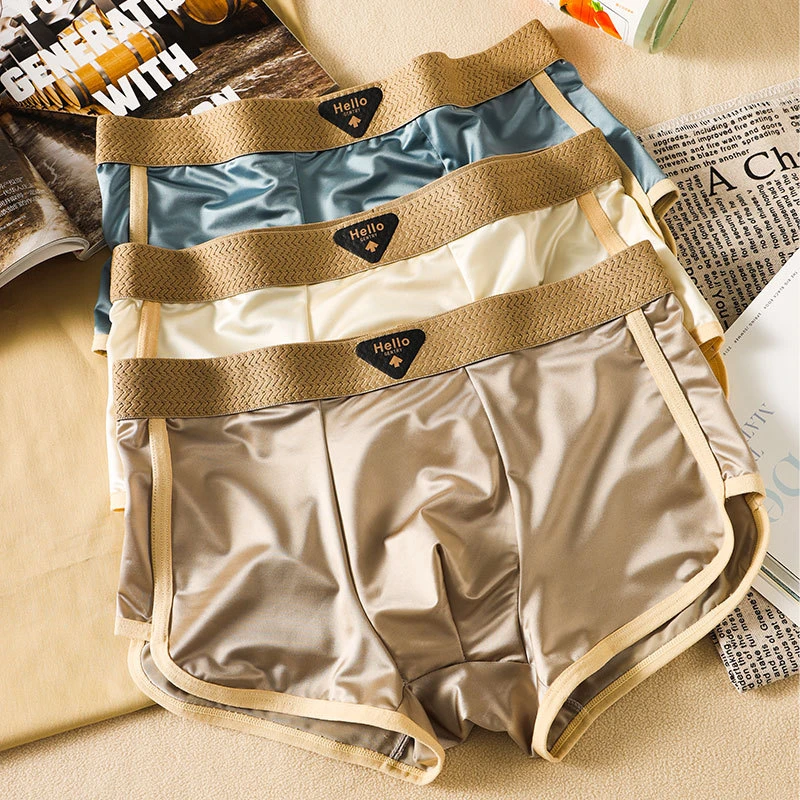 Luxury Ice Silk Satin Boxers (Set of 3)