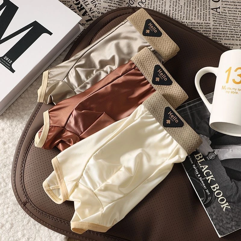 Luxury Ice Silk Satin Boxers (Set of 3) - Image 6