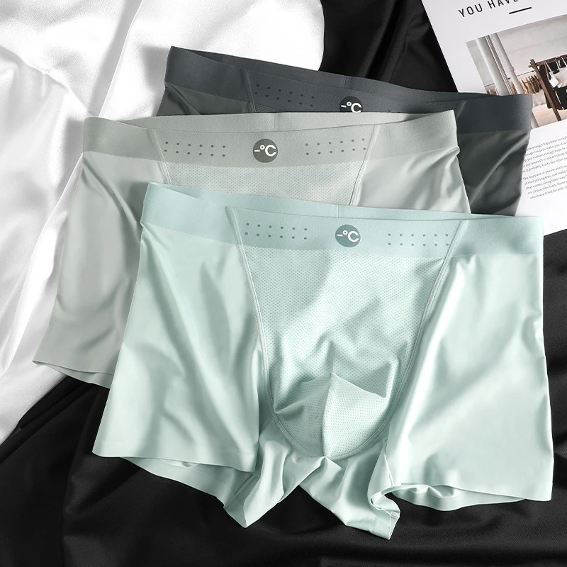 Antibacterial Ice Silk Seamless Boxers (Set of 4)