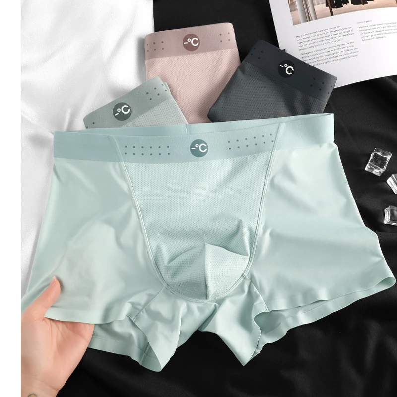 Antibacterial Ice Silk Seamless Boxers (Set of 4) - Image 4