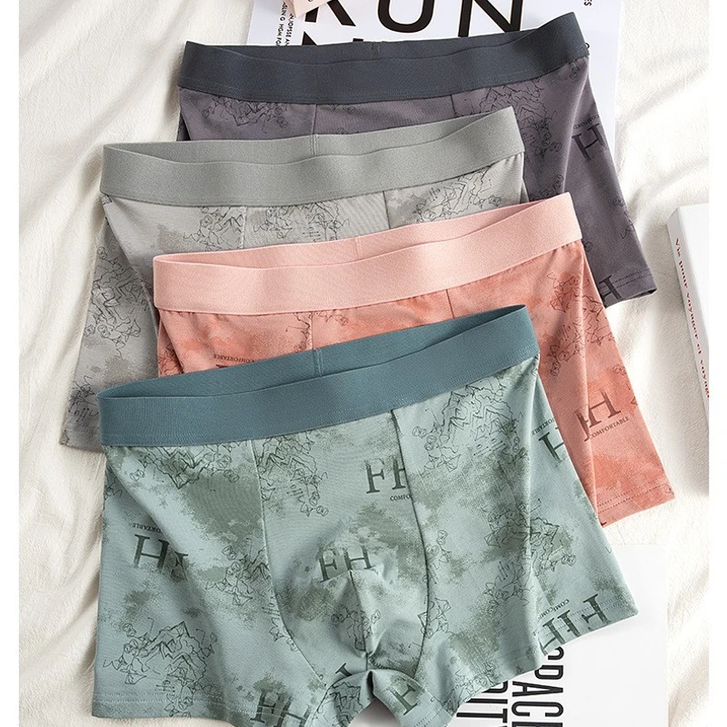 Stylish Trendy FH Print Cotton Boxers (Set of 4)