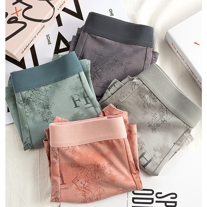 Stylish Trendy FH Print Cotton Boxers (Set of 4) - Image 3