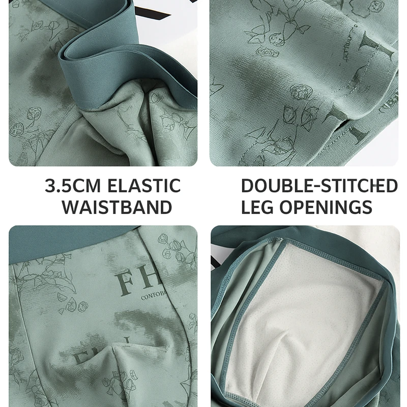 Stylish Trendy FH Print Cotton Boxers (Set of 4) - Image 6