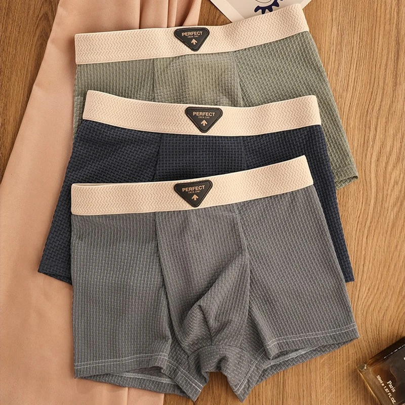 Breathable Antibacterial Ice Silk Boxer Briefs (Set of 3)