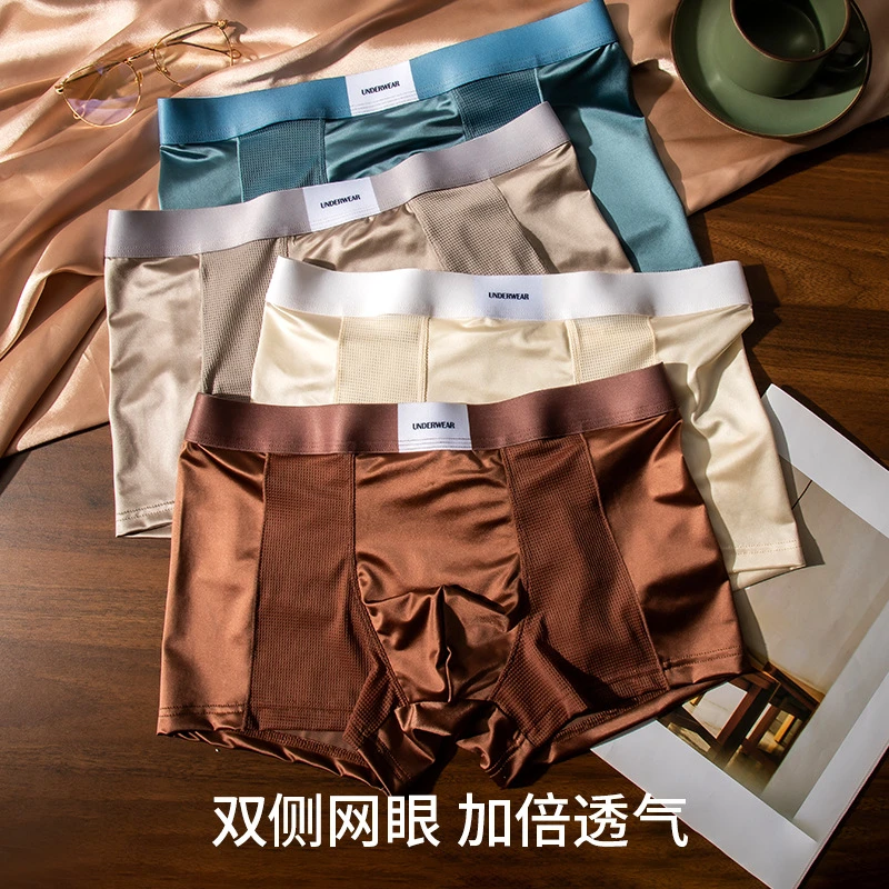 Luxury Shine Mesh Ice Silk Underwear (Set of 4) - Image 6