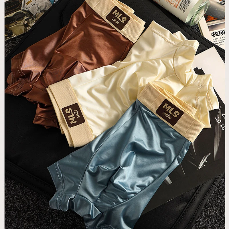 Silky Satin Luxury Ice Silk Boxers (Set of 4) - Image 3