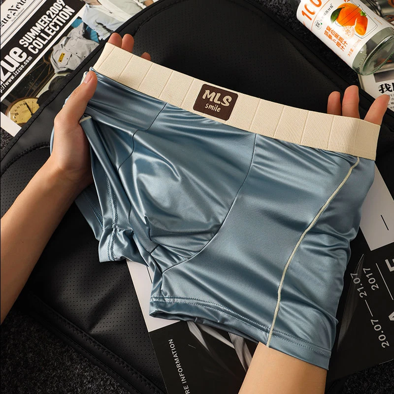 Silky Satin Luxury Ice Silk Boxers (Set of 4) - Image 4