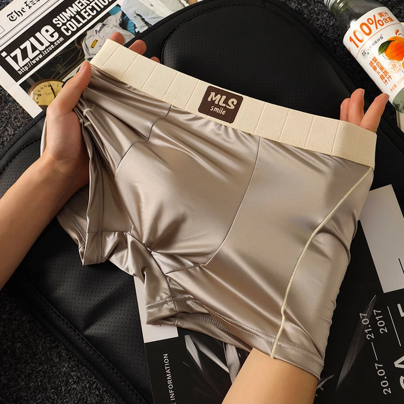 Silky Satin Luxury Ice Silk Boxers (Set of 4) - Image 7