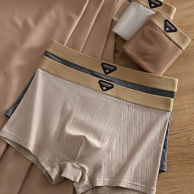 Pure Cotton Jacquard Boxer Briefs (Set of 4) - Image 4