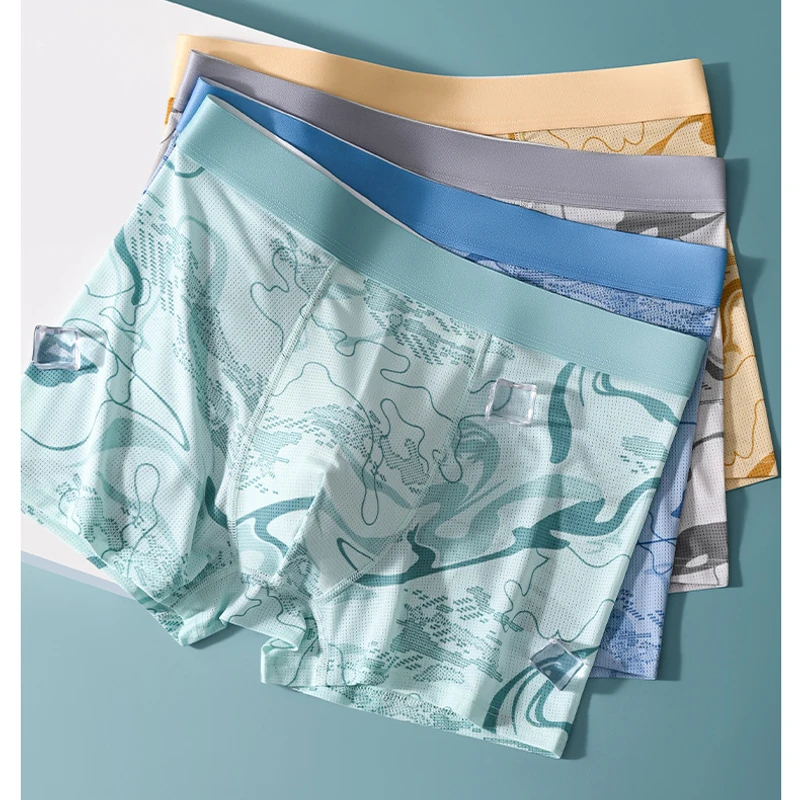 Premium Ice Silk Antibacterial Boxer Briefs (Set of 4) - Image 3