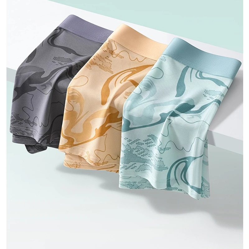 Premium Ice Silk Antibacterial Boxer Briefs (Set of 4) - Image 4