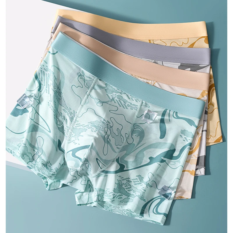 Premium Ice Silk Antibacterial Boxer Briefs (Set of 4) - Image 10