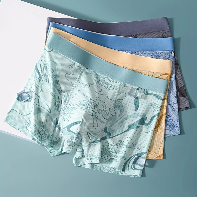 Premium Ice Silk Antibacterial Boxer Briefs (Set of 4) - Image 11
