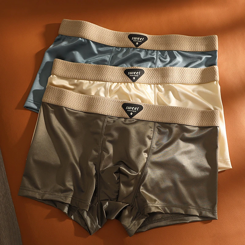 Luxury Cool Touch Satin Ice Silk Men’s Underwear (Set of 4) - Image 3