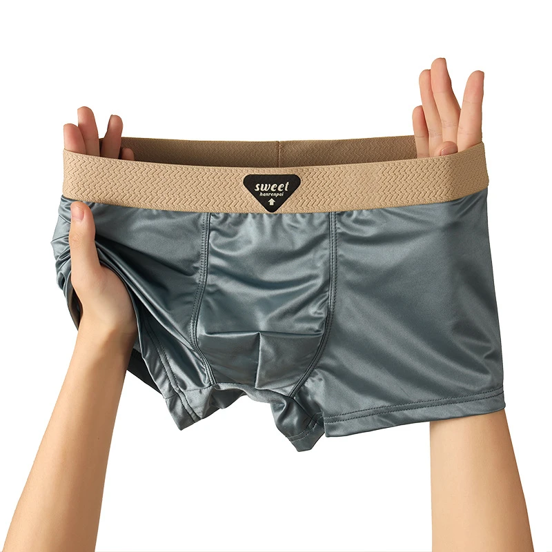 Luxury Cool Touch Satin Ice Silk Men’s Underwear (Set of 4) - Image 6