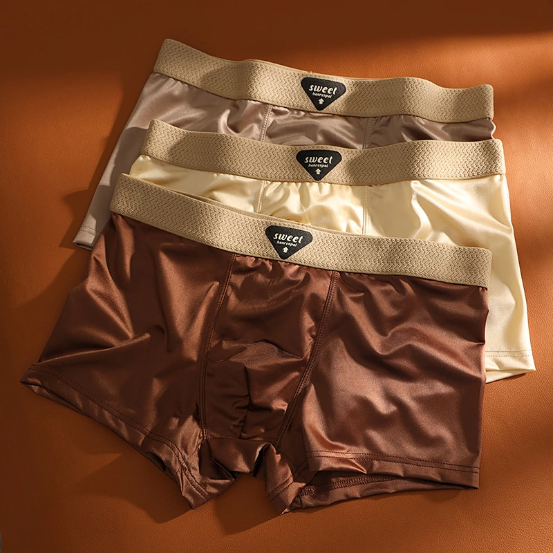 Luxury Cool Touch Satin Ice Silk Men’s Underwear (Set of 4) - Image 8