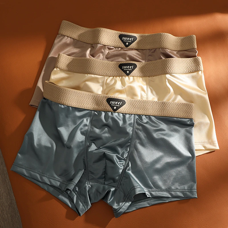 Luxury Cool Touch Satin Ice Silk Men’s Underwear (Set of 4) - Image 9