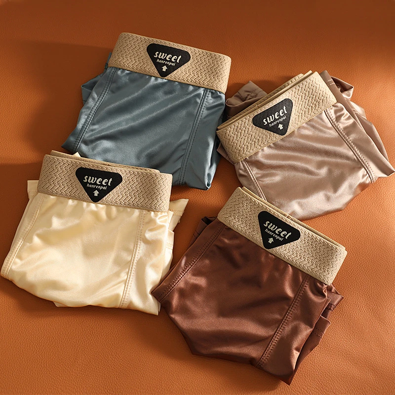 Luxury Cool Touch Satin Ice Silk Men’s Underwear (Set of 4) - Image 10