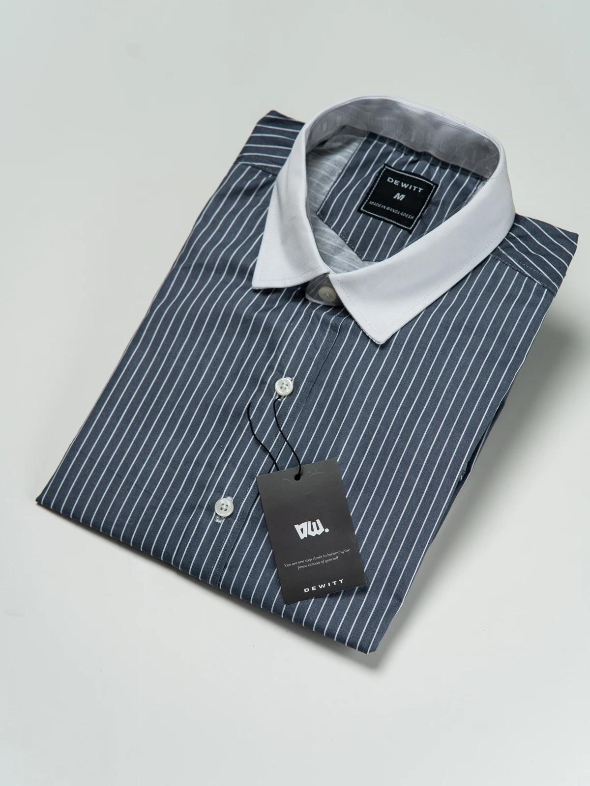 Charcoal Stripe Contrast Collar - Image 3