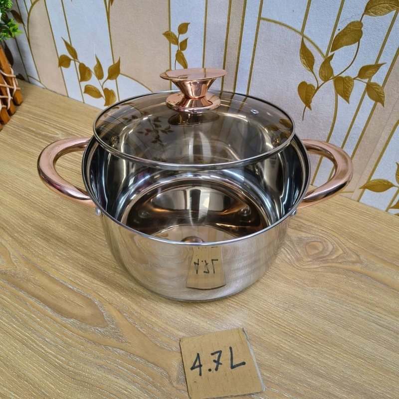 Premium Stainless Steel Cooking Pot with Glass Lid (4.7L / 6.1L / 7.6L) – Kaisa Villa - Image 3