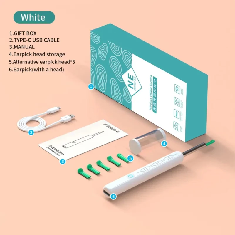 Smart Visual Ear Cleaner earpick NE series High Precision Ear Wax Removal Tool with Camera LED Light Wireless Otoscope Smart Ear Cleaning Kit - Image 4