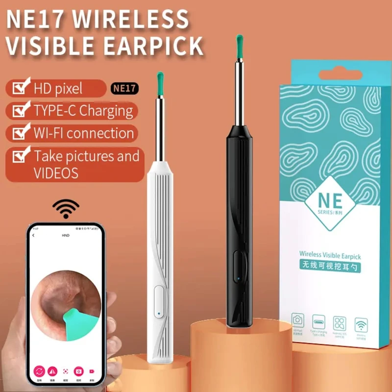 Smart Visual Ear Cleaner earpick NE series High Precision Ear Wax Removal Tool with Camera LED Light Wireless Otoscope Smart Ear Cleaning Kit - Image 7