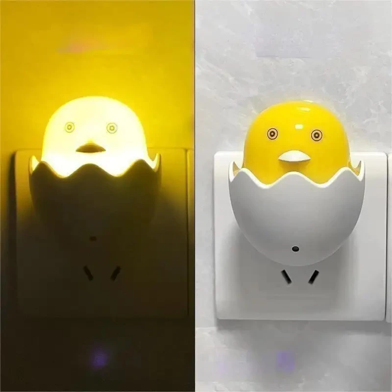 Best Quality Small Yellow Duck Shaped LED Night Light with Light Sensor, Plug-in Wall Night Lamp Galaxy Paradise - Image 8