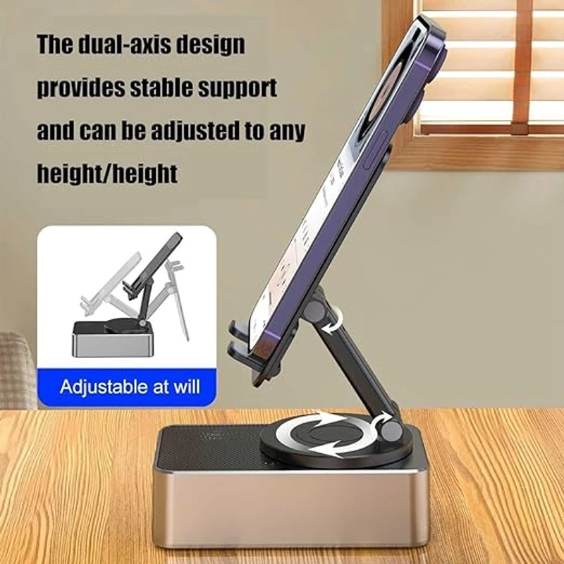 3 In 1 Desktop Mobile Holder With Speaker & PowerBank - Image 3