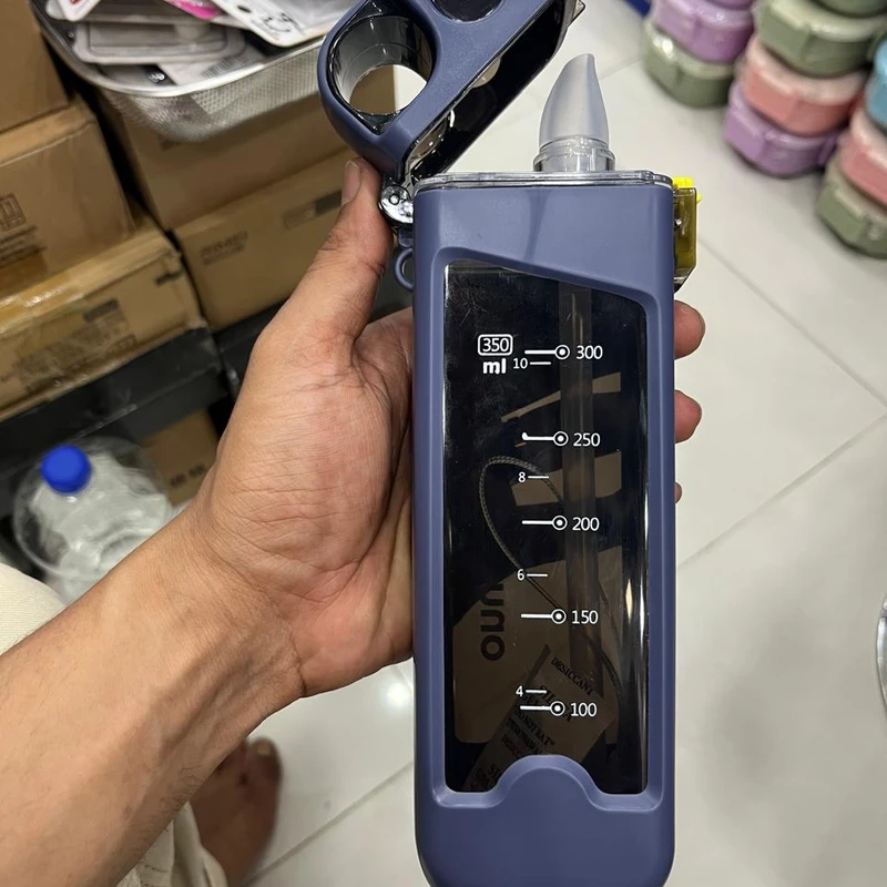 Plastic Straw Water Cup, 350ml, Multicolor Rectangular Simple Bottle, Fall Resistance - Image 7