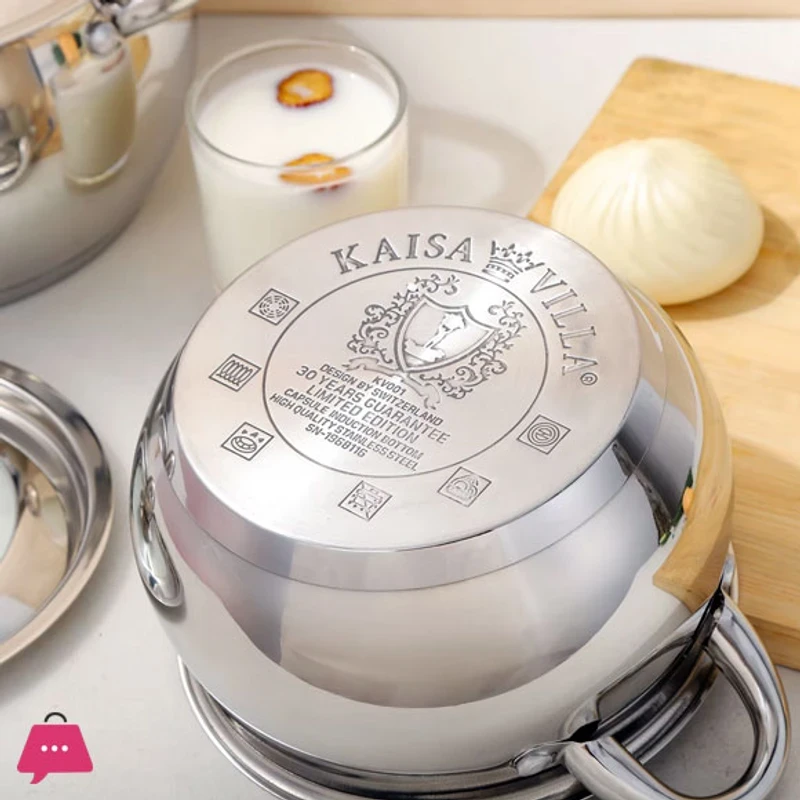 KAISA VILLA Stainless Steel Cooking Pot Cookware Set of 6 - Image 5