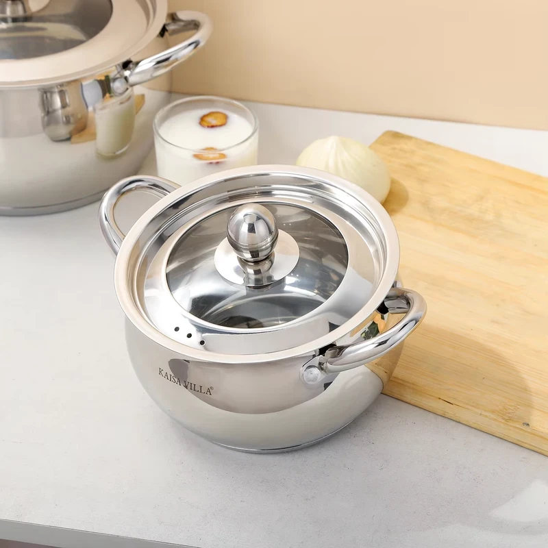 KAISA VILLA Stainless Steel Cooking Pot Cookware Set of 6 - Image 7