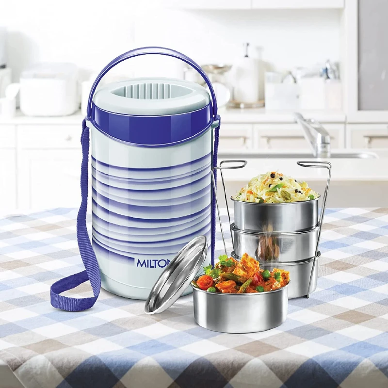 Milton New 4 Stainless Steel Tiffin Box, Set of 4