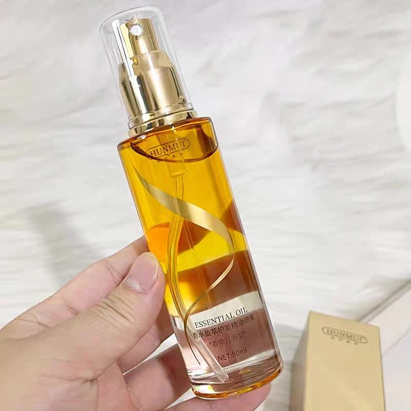 HUNMUI Perfumed Essential Oil Spray, Moisturizing & Strengthening Silky, Sprayable Leave-in Conditioning, Hydrating Hair Care Treatment Conditioner, Non-Sticky & Refreshing for Soft, Shiny Hair 1pcs